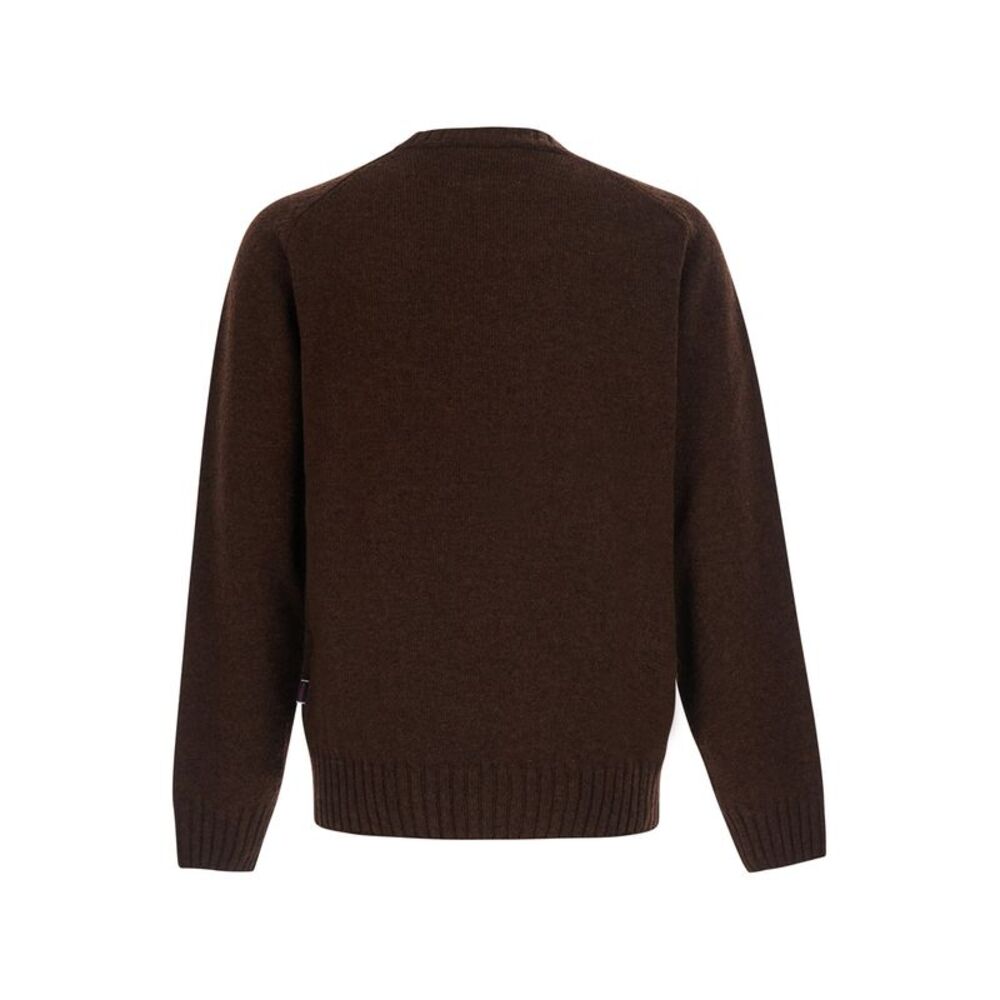 Sebago Men Brown Crew Neck Sweater With Ribbed Trims In Wool For Men - Picture 2 of 3